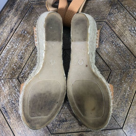 J Crew Leather Espadrille Wedge Sandals Size 9 - Picture 5 of 6
